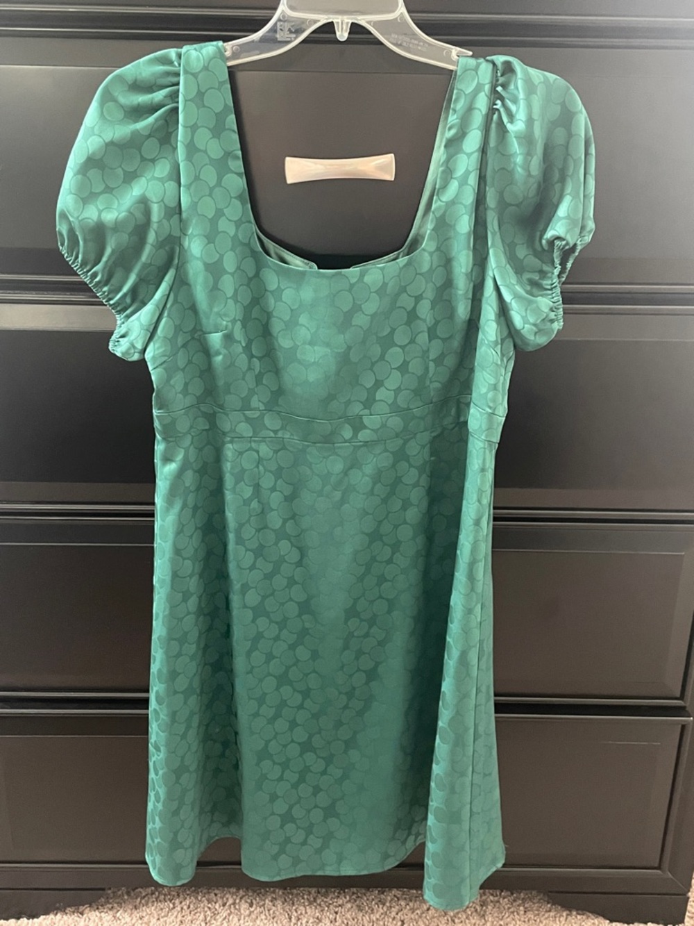 ModCloth Deep Emerald Satin Dot Dress